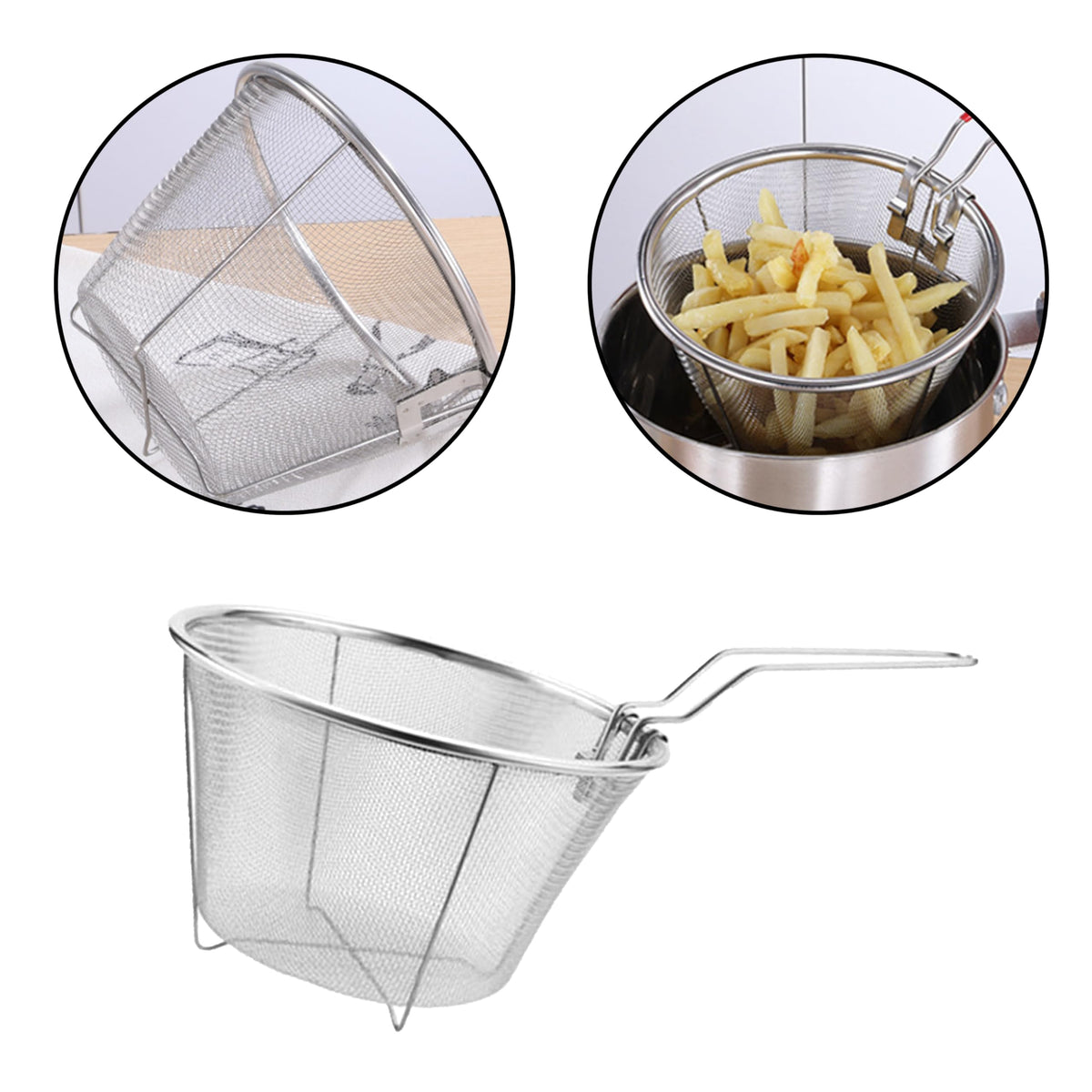 7 inch Stainless Steel Deep Fryer Basket F369533