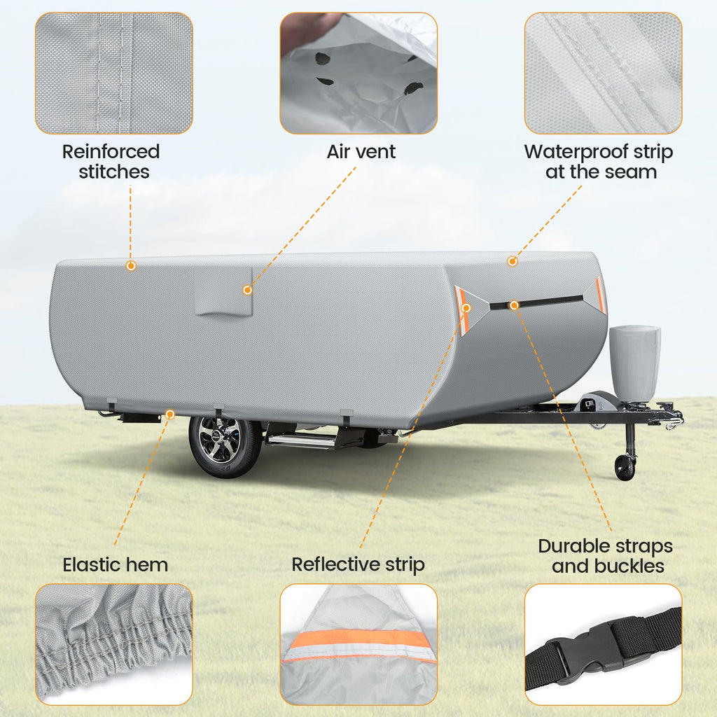 7 Layers Ripstop Waterproof Pop Up Camper Cover Fits 14' - 16' Trailers B982