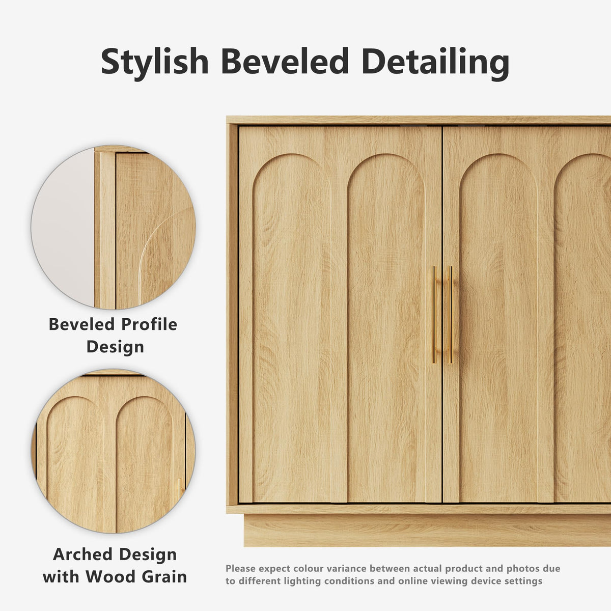 31.5" Oak Sideboard Buffet Cabinet with Storage A81802