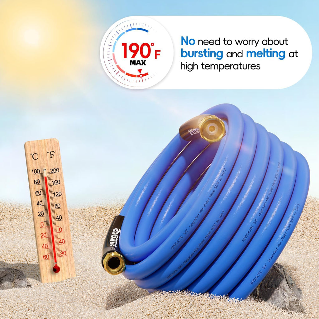 Hot/Cold Garden Water Hose 50 ft x 3/4" Blue J69903