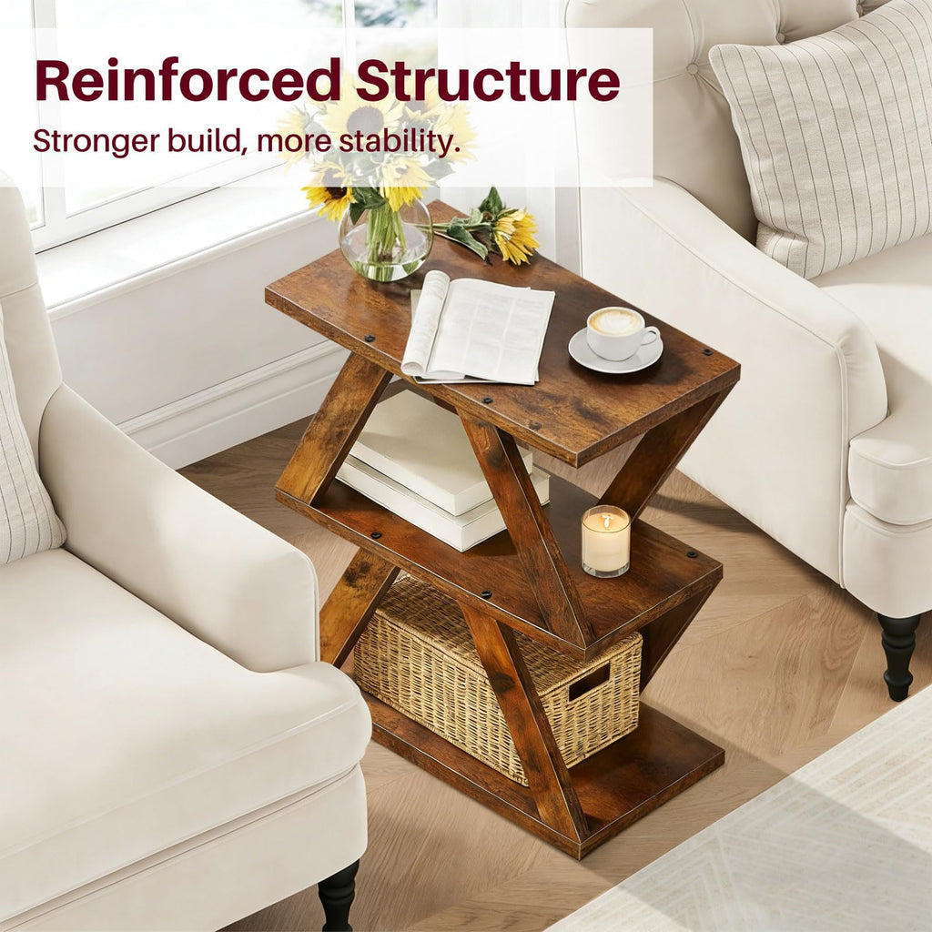 3 Tier Side Table with Storage Shelves F7939