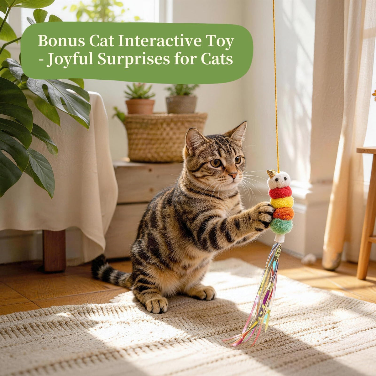 Cat Grass Kit with 5 Packets of Seeds, Wooden Planter, 6 Soil Discs, Trimming Scissors, Spray Bottle, and Mini Tools S51887