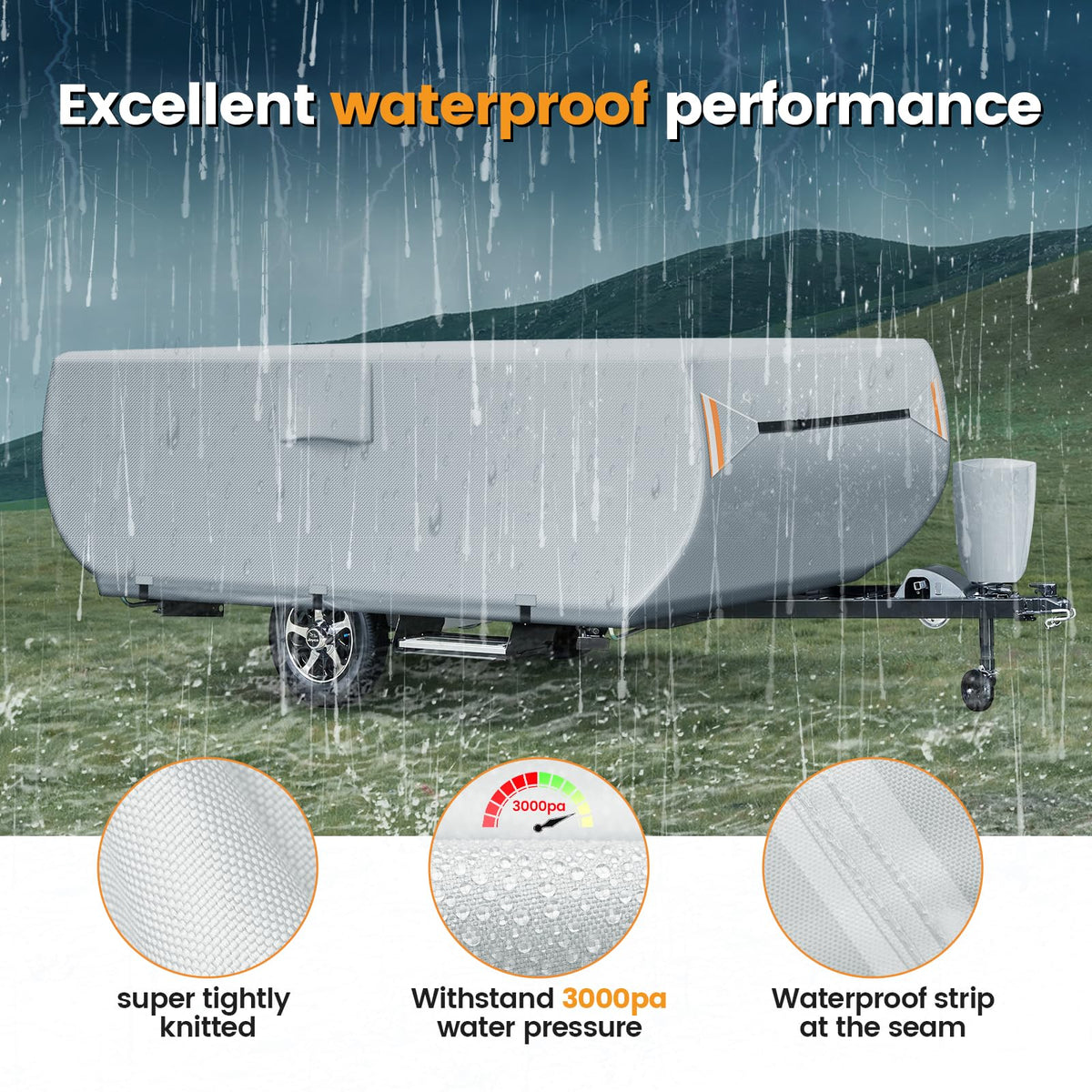 7 Layers Ripstop Waterproof Pop Up Camper Cover Fits 14' - 16' Trailers B982
