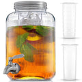 1 Gallon Glass Beverage Dispenser with Stainless Steel Spigot D516870