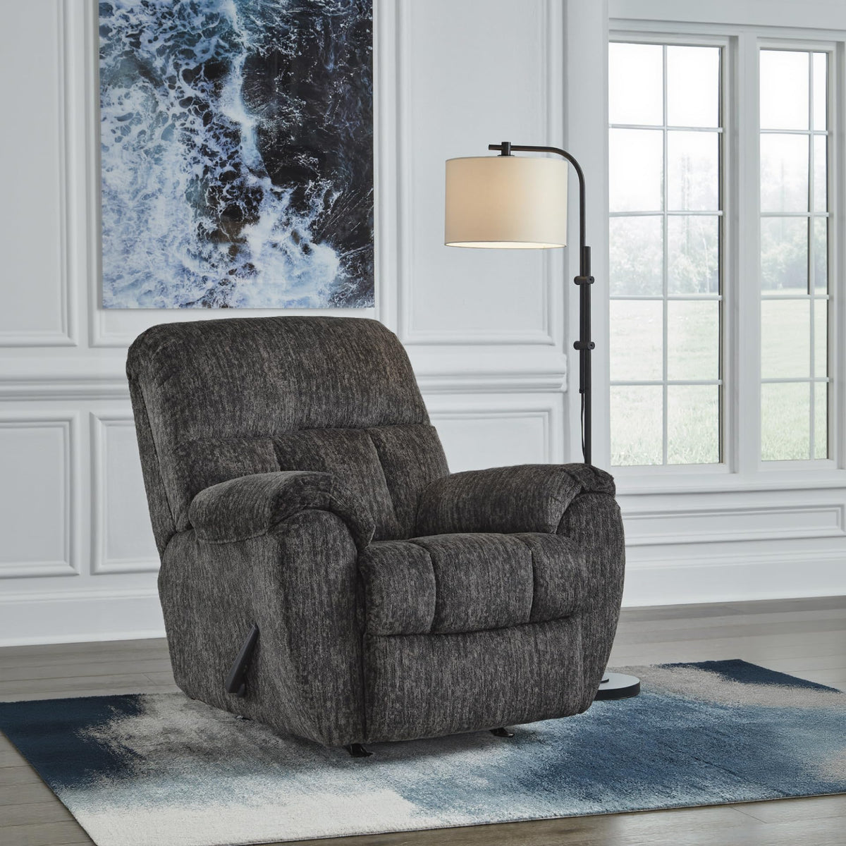 Gray Chenille Rocker Recliner Chair H57417