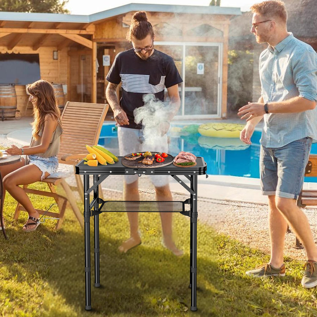 2 FT Folding Camping Table with 3 Adjustable Height L505