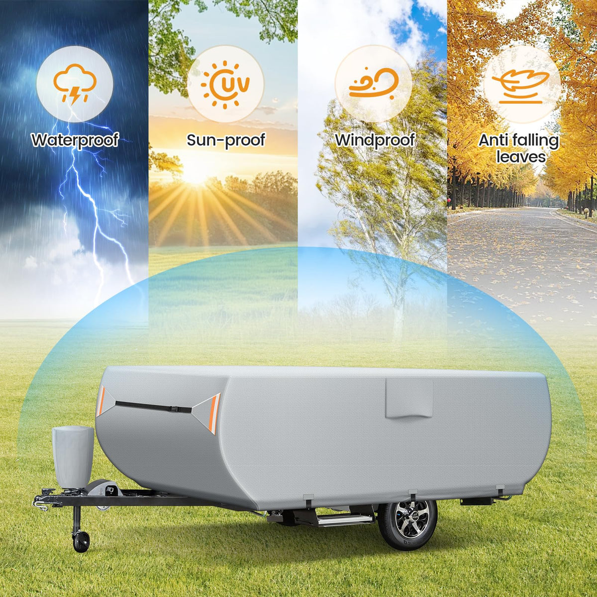 7 Layers Ripstop Waterproof Pop Up Camper Cover Fits 14' - 16' Trailers B982