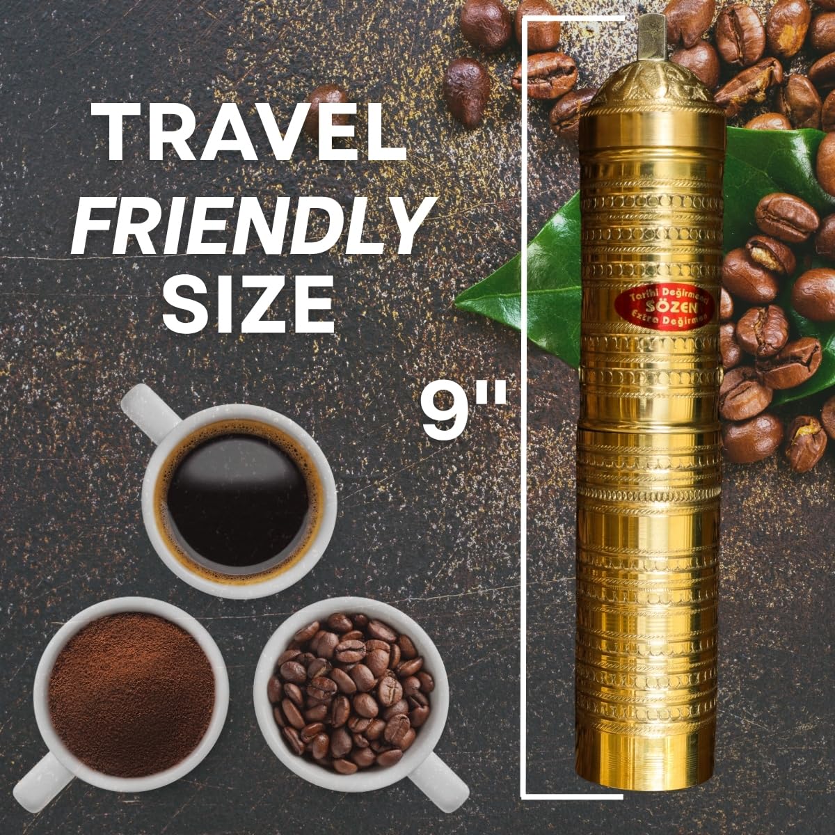 Manual Coffee Grinder Adjustable Hand Crank Burr Mill D2423