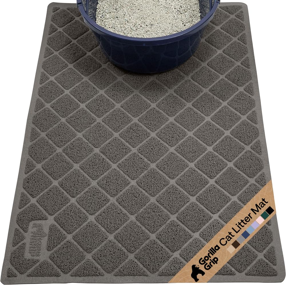 Coiled Mesh Cat Litter Box Mat 30x20 Charcoal E58462