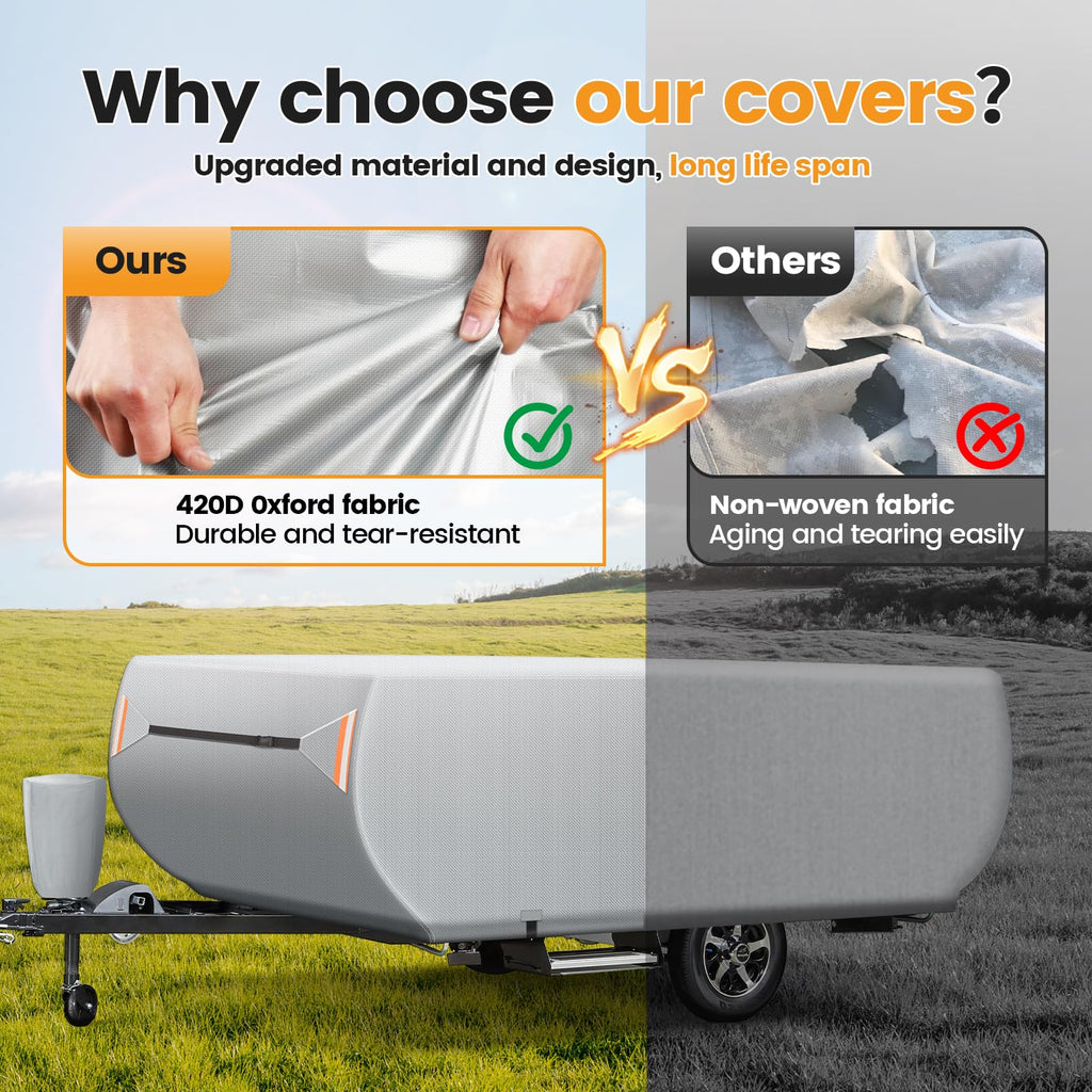 7 Layers Ripstop Waterproof Pop Up Camper Cover Fits 14' - 16' Trailers B982