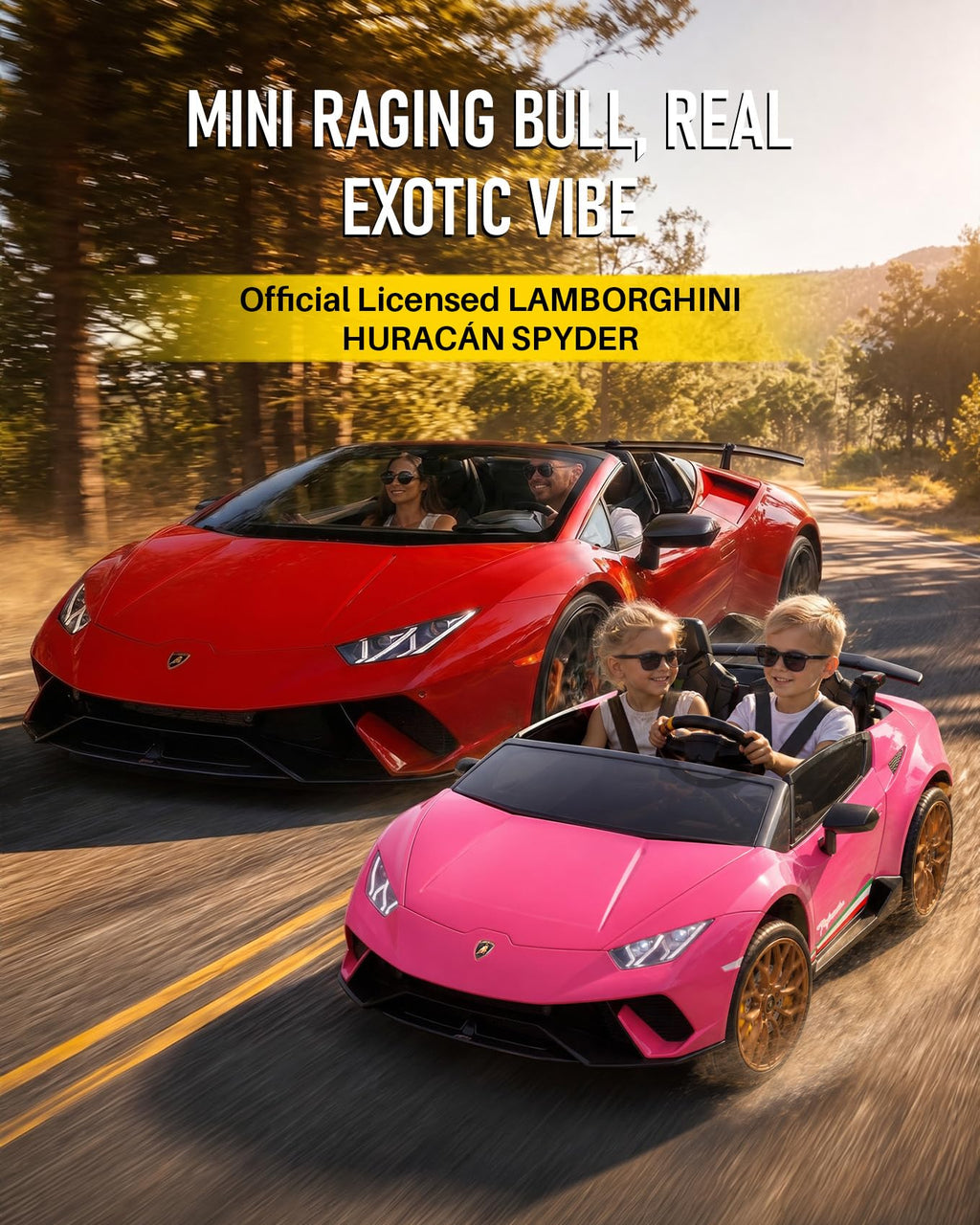 Pink 24V 2 Seater Kids Ride on Car V770