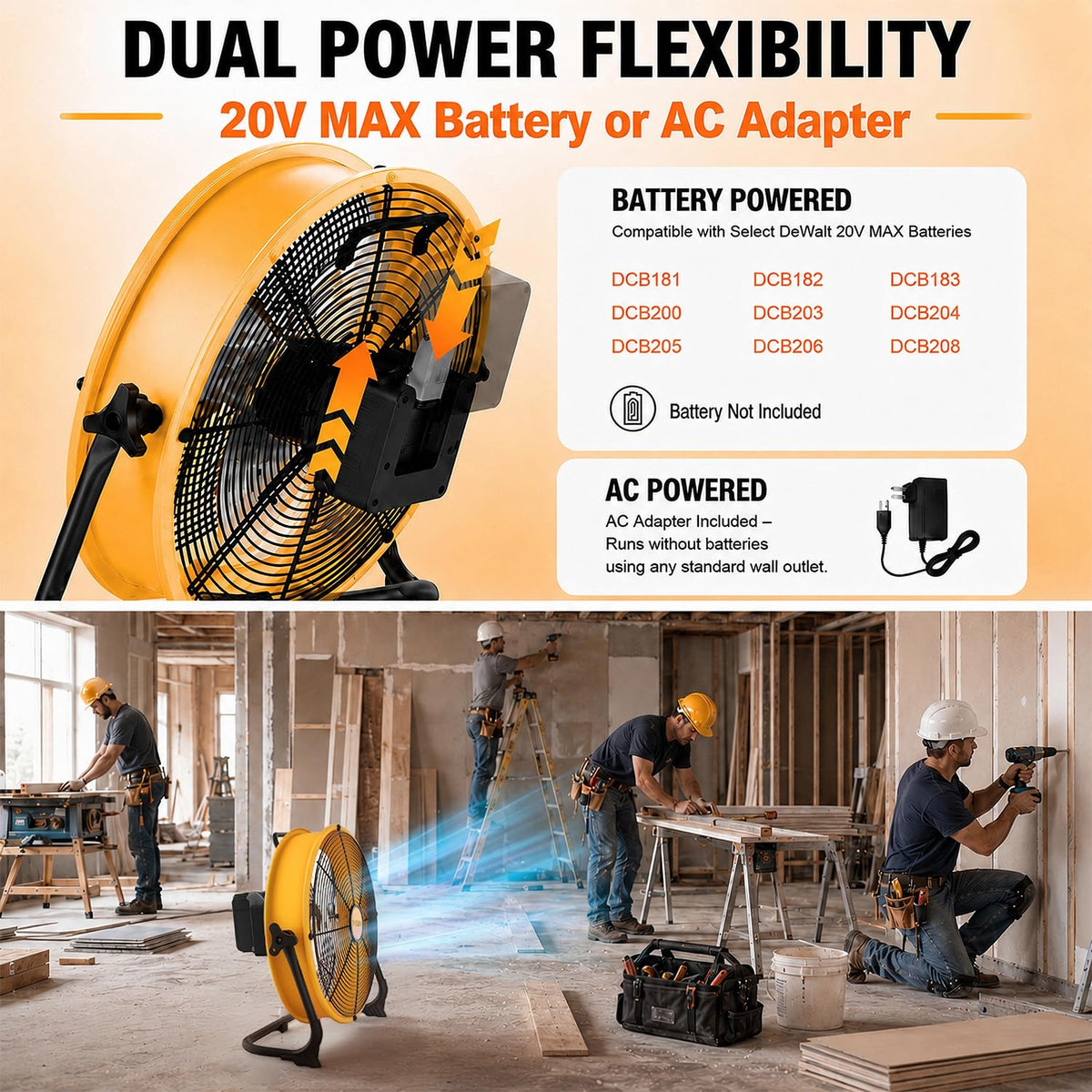 16" Cordless Battery Powered Fan H1987