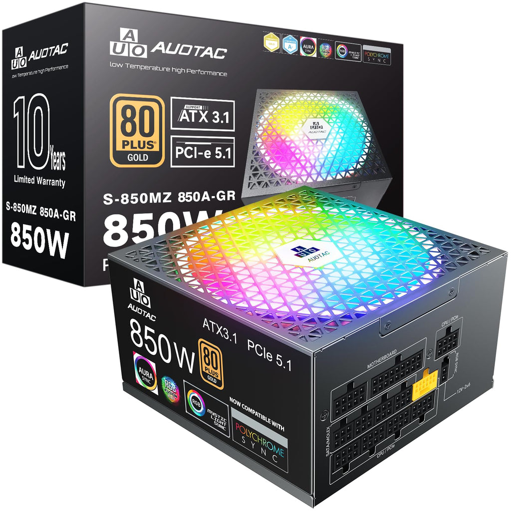 850W Fully Modular 80+ Gold ATX 3.1 Power Supply P408