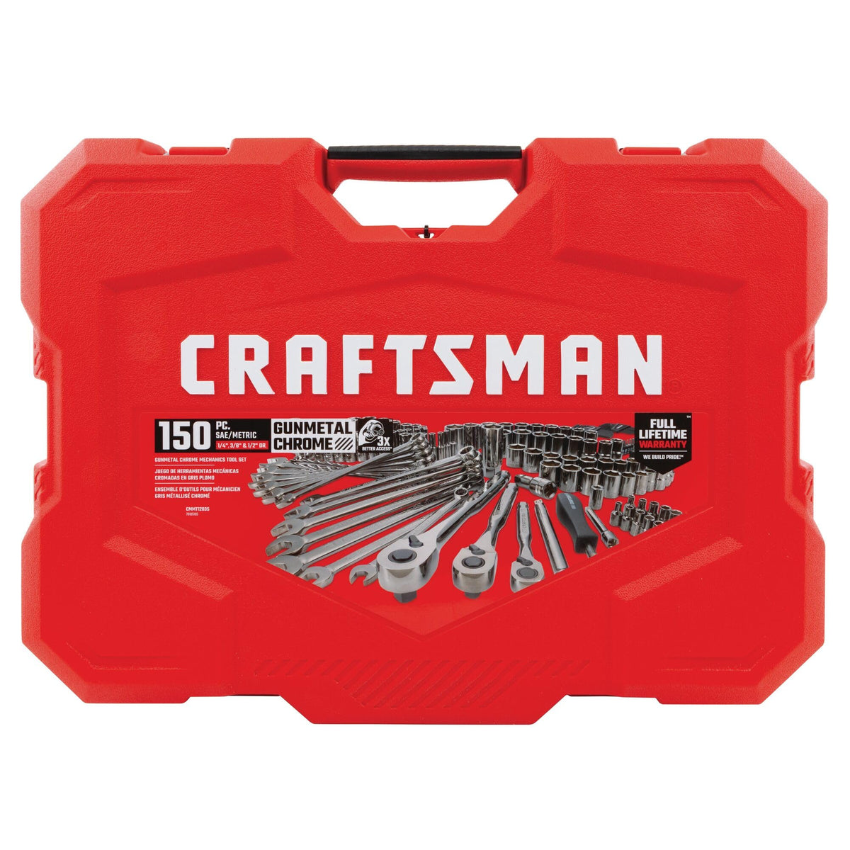1/4" & 3/8" & 1/2" Drive SAE/Metric 150 Piece Mechanics Tool Set E277