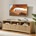 Fluted TV Stand with Storage Drawers and Open Shelf H411