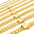 10K Yellow Gold Cuban Link Chain Necklace F911