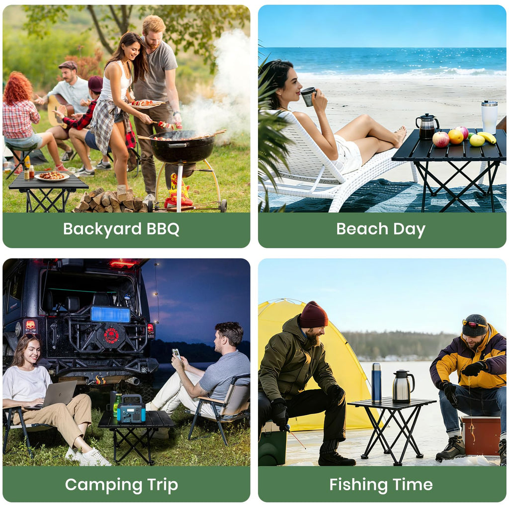 2 Pack Black Foldable Camping Table A137