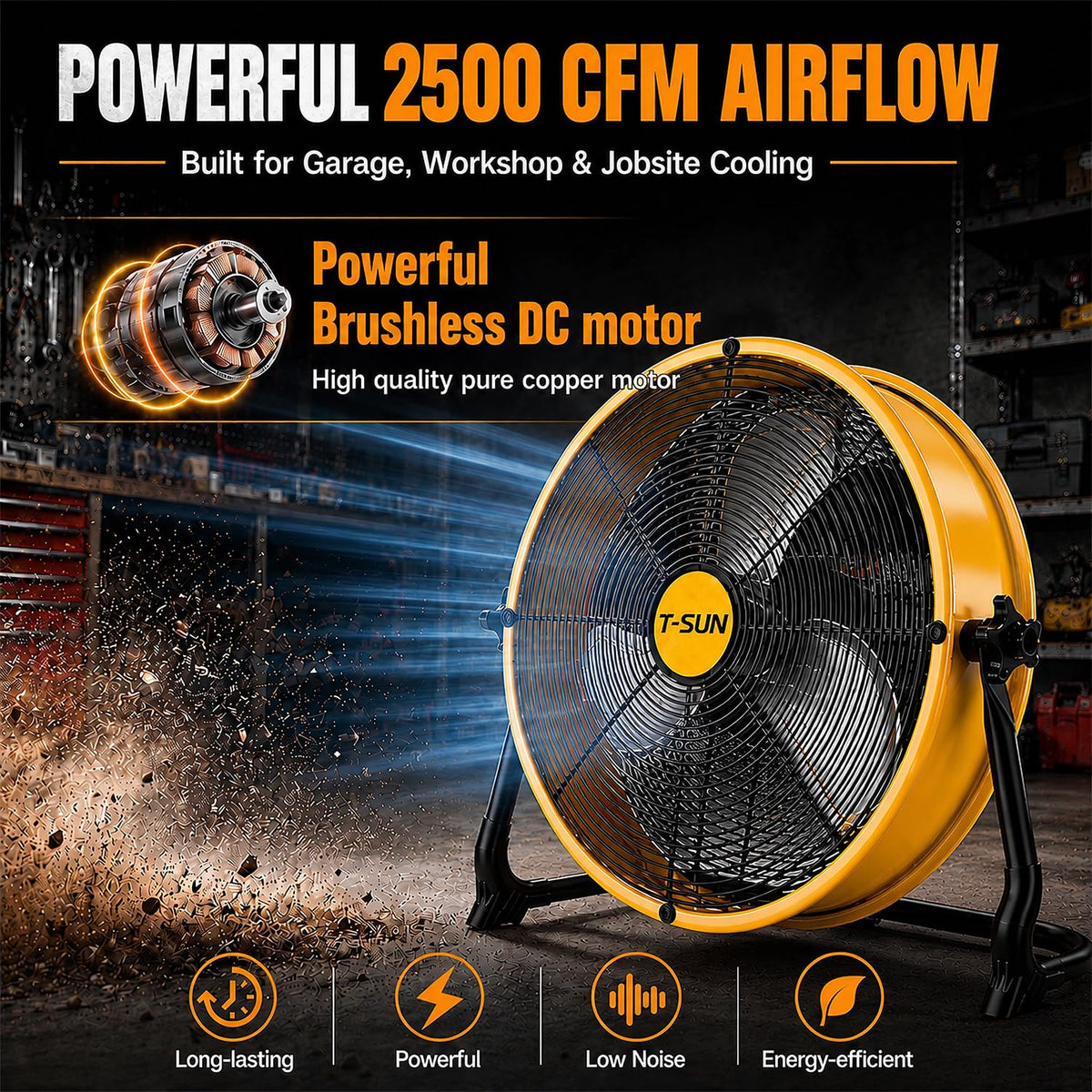 16" Cordless Battery Powered Fan H1987