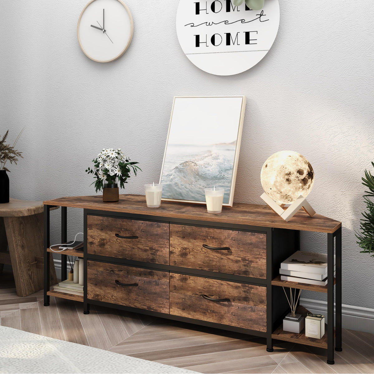 Brown Corner TV Stand with Drawer W496382