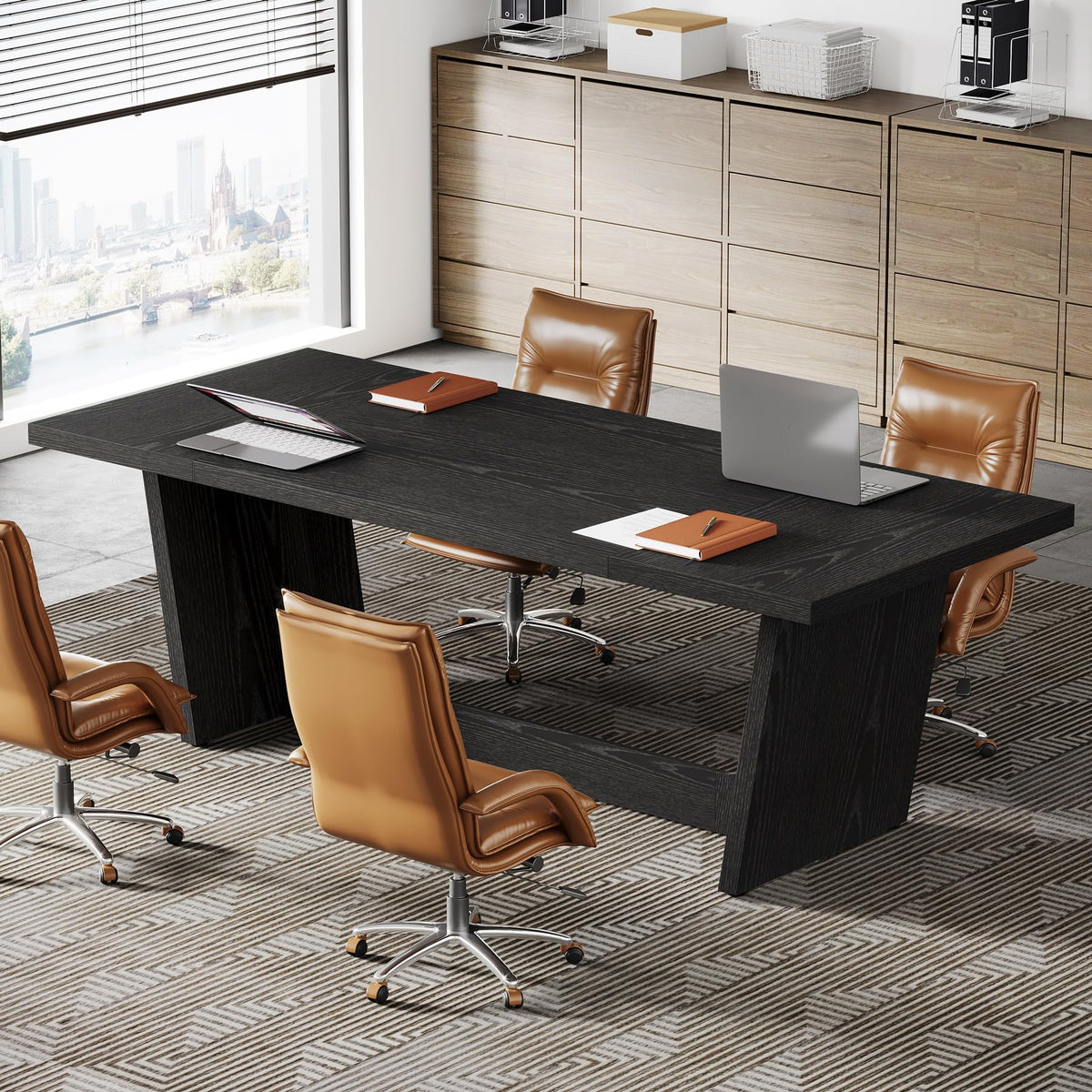 6 FT Rectangular Conference Table with Pedestal Base P3512