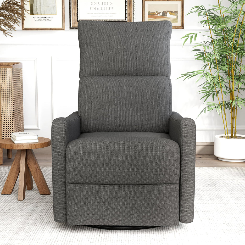 Light Brown Velvet Swivel Rocker Recliner Chair J459453