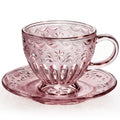 Glass Tea Cup and Saucer Set, 12 oz V623050