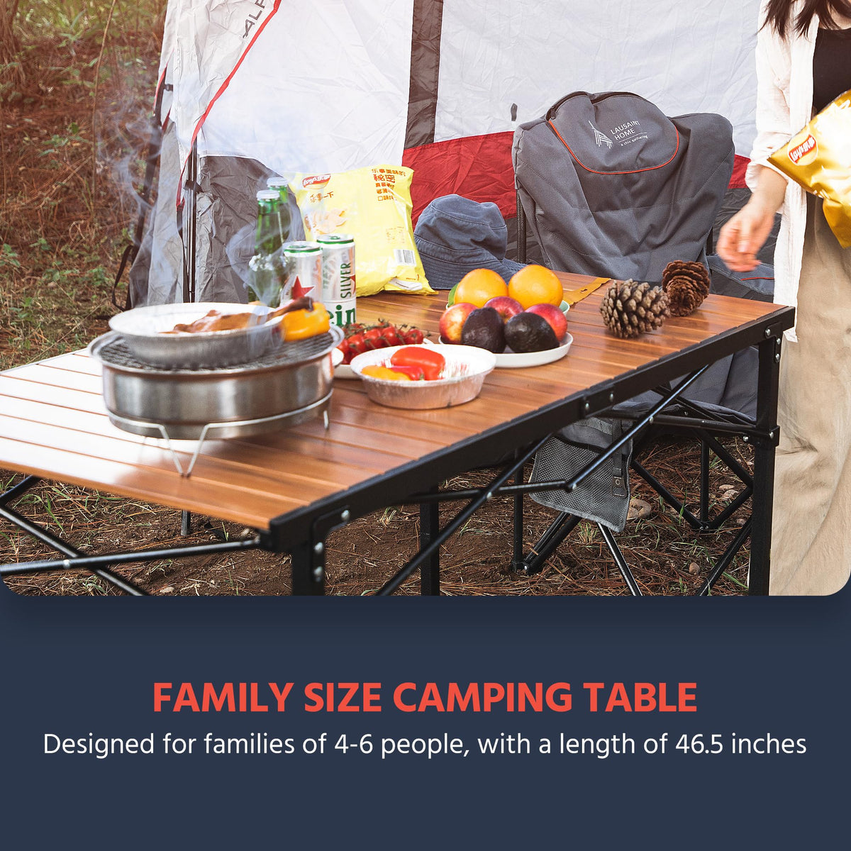 Large Adjustable Height Aluminum Camping Table M36380