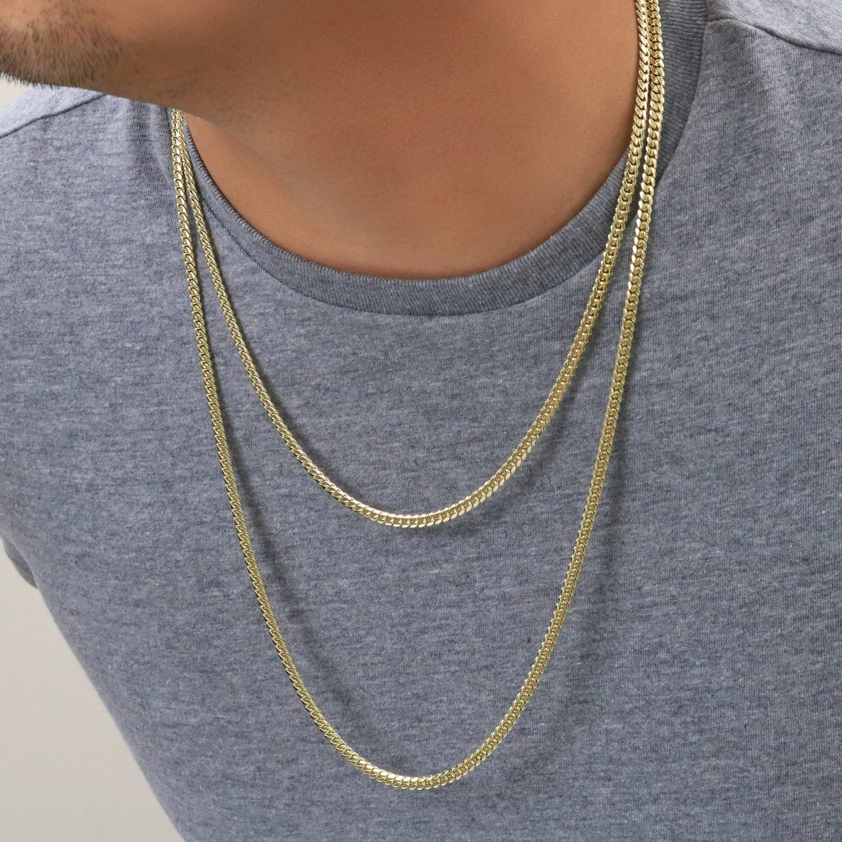 10K Yellow Gold Cuban Link Chain Necklace F911