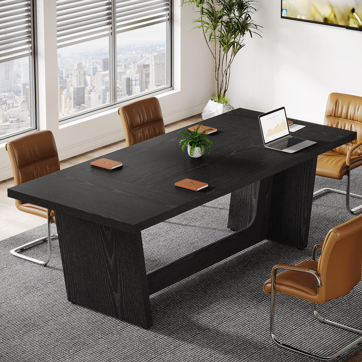 6 FT Rectangular Conference Table with Pedestal Base P3512