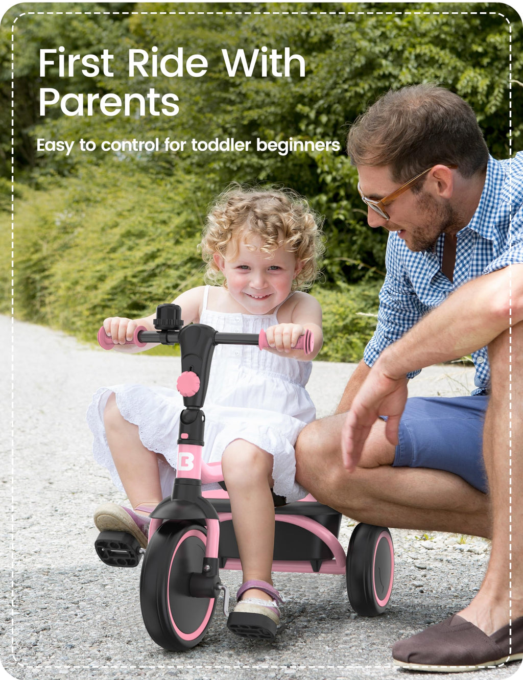 Pink Toddler Tricycle with Bell T901474