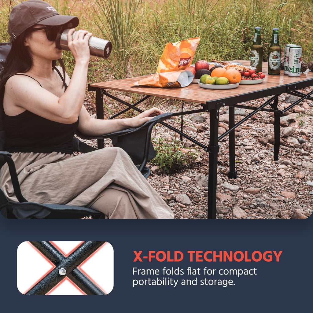 Large Adjustable Height Aluminum Camping Table M36380