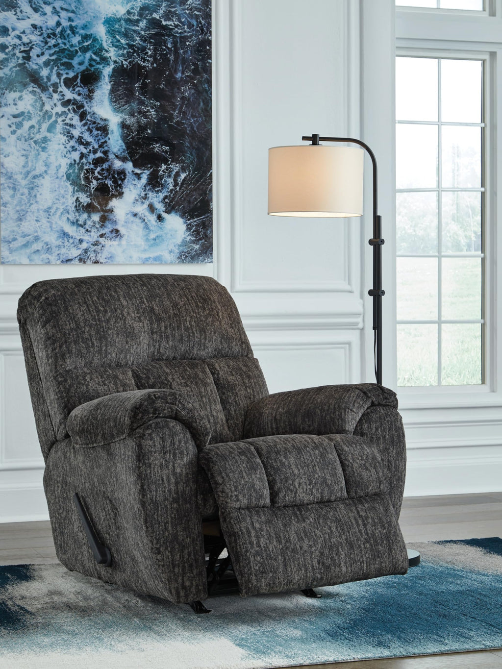 Gray Chenille Rocker Recliner Chair H57417