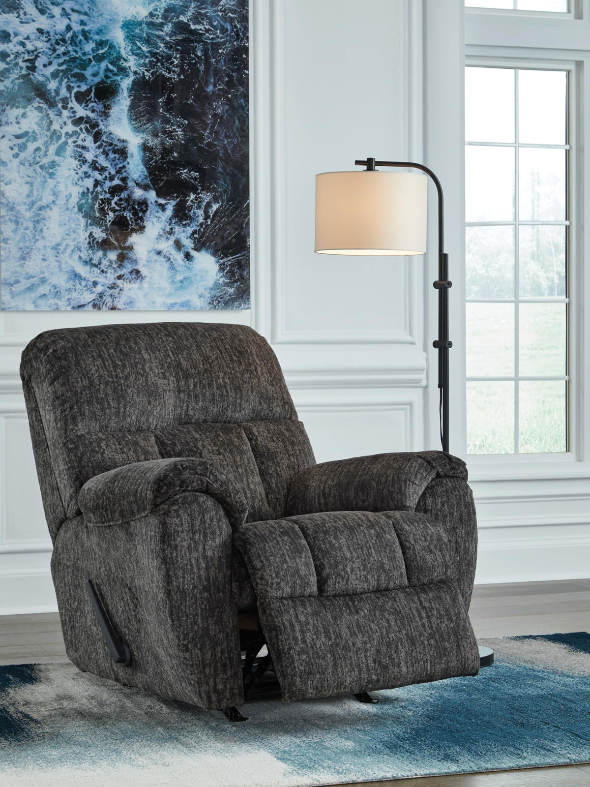 Gray Chenille Rocker Recliner Chair H57417