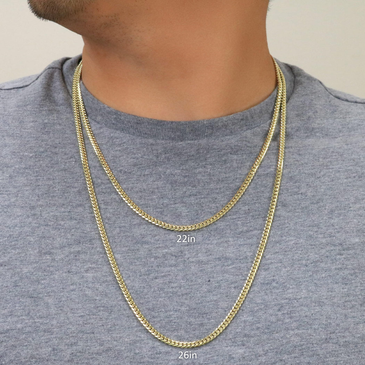 10K Yellow Gold Cuban Link Chain Necklace F911